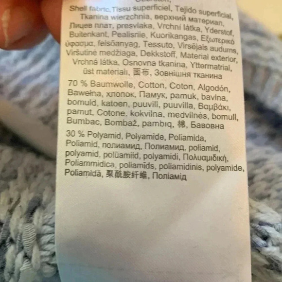 Olsen two-tone blue knit cardigan, medium weight, cotton & polyester - Picture 8 of 11